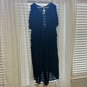 Free people fp Beach Black Button-Down Dress Xs nwt